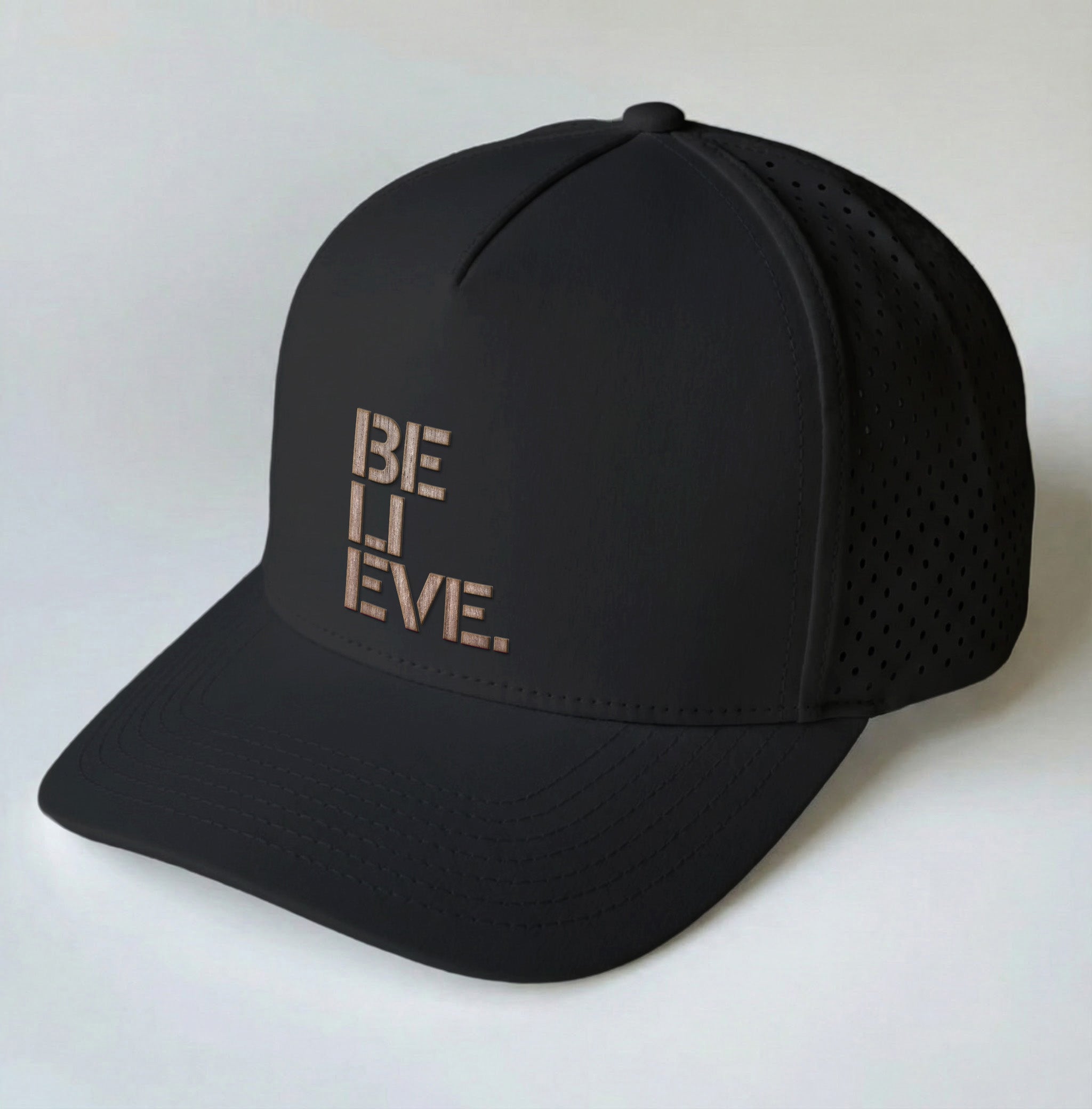 BELIEVE Real Wood Patch Hat