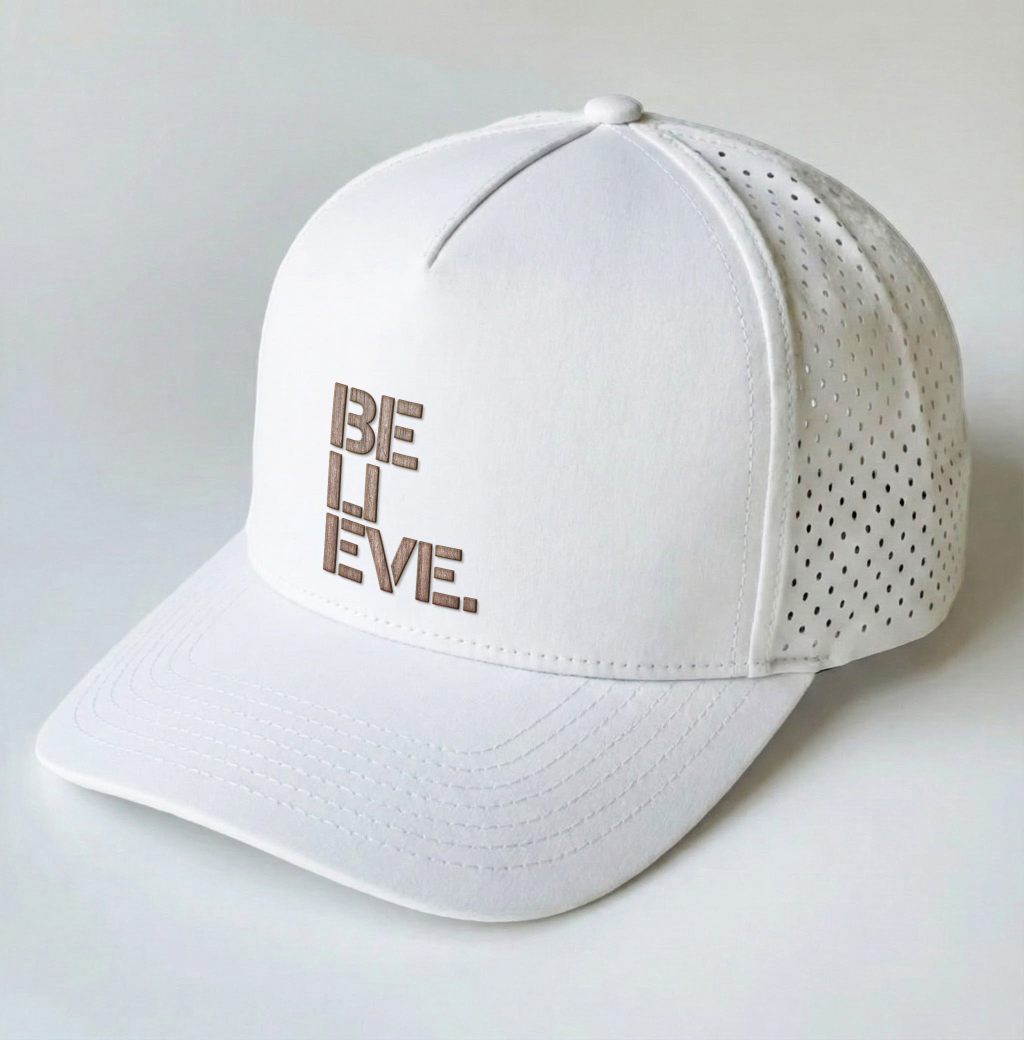 BELIEVE Real Wood Patch Hat