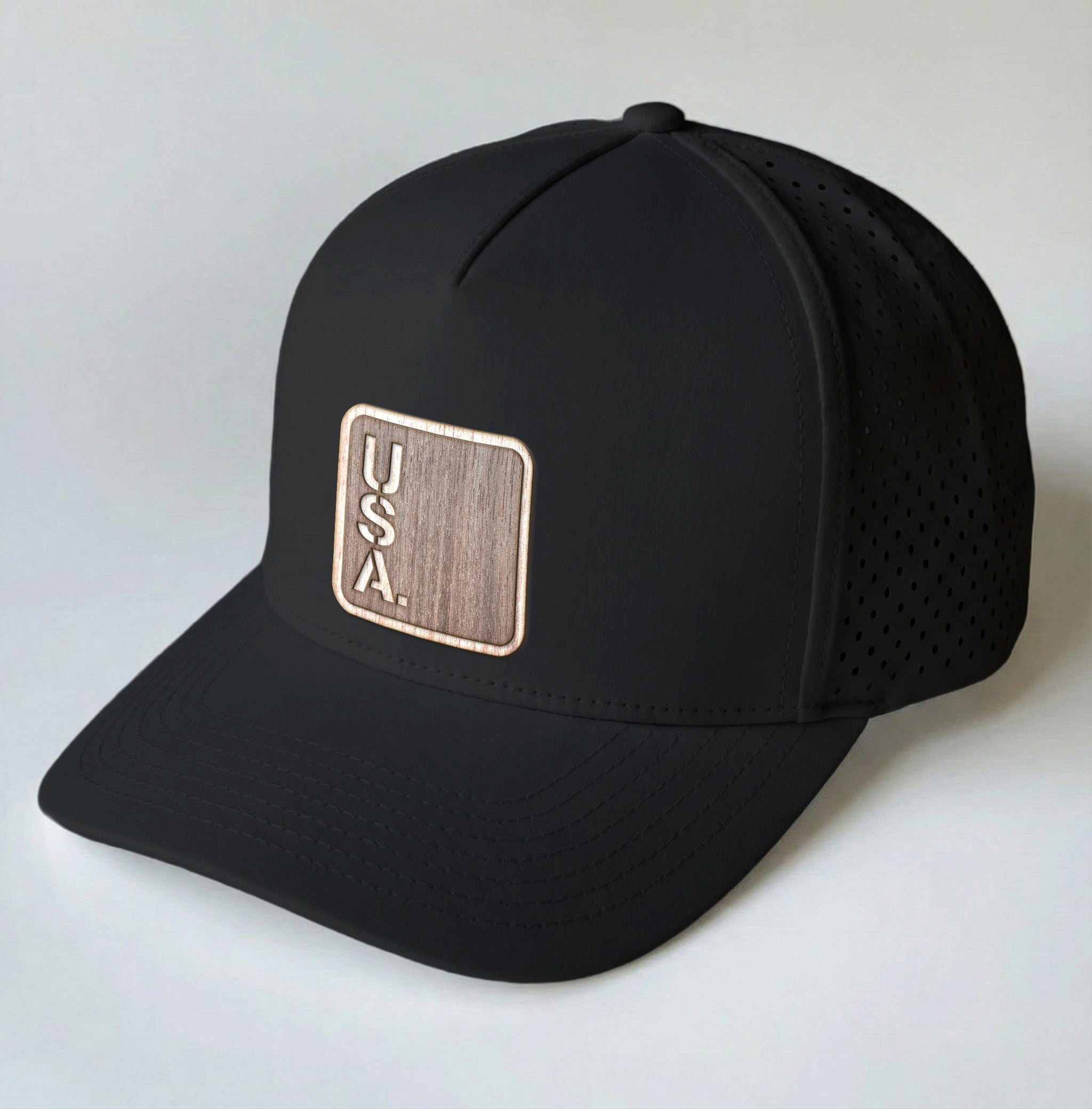 USA Real Wood Patch Hat