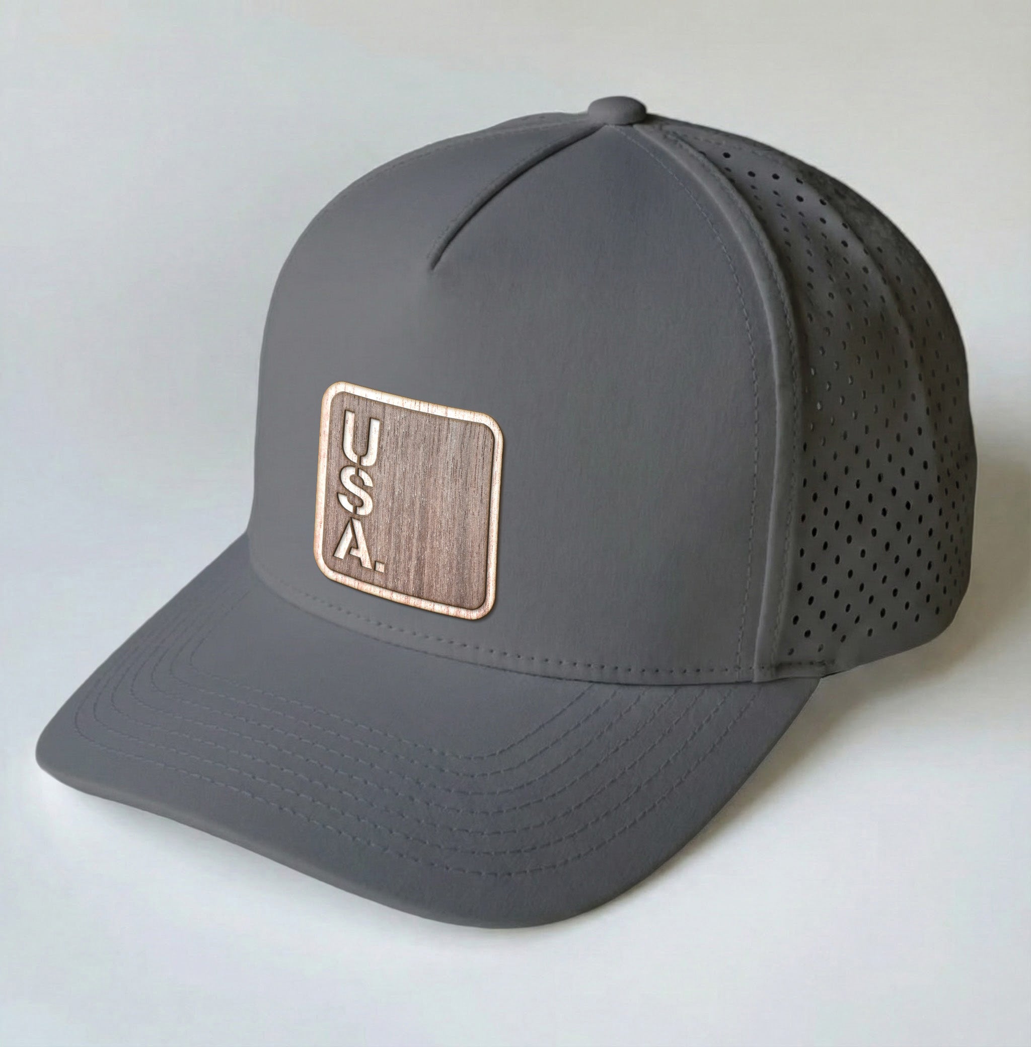 USA Real Wood Patch Hat