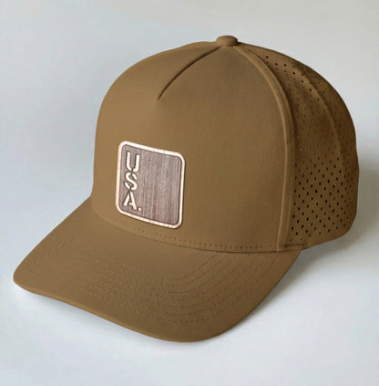 USA Real Wood Patch Hat