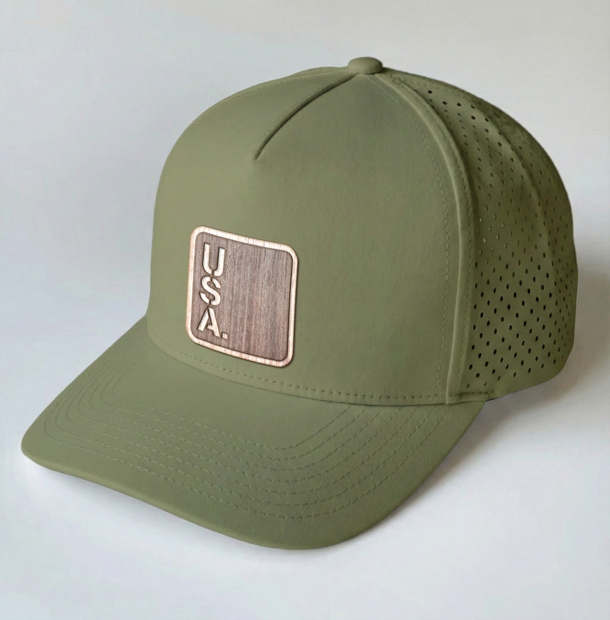USA Real Wood Patch Hat
