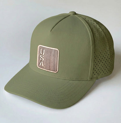 USA Real Wood Patch Hat