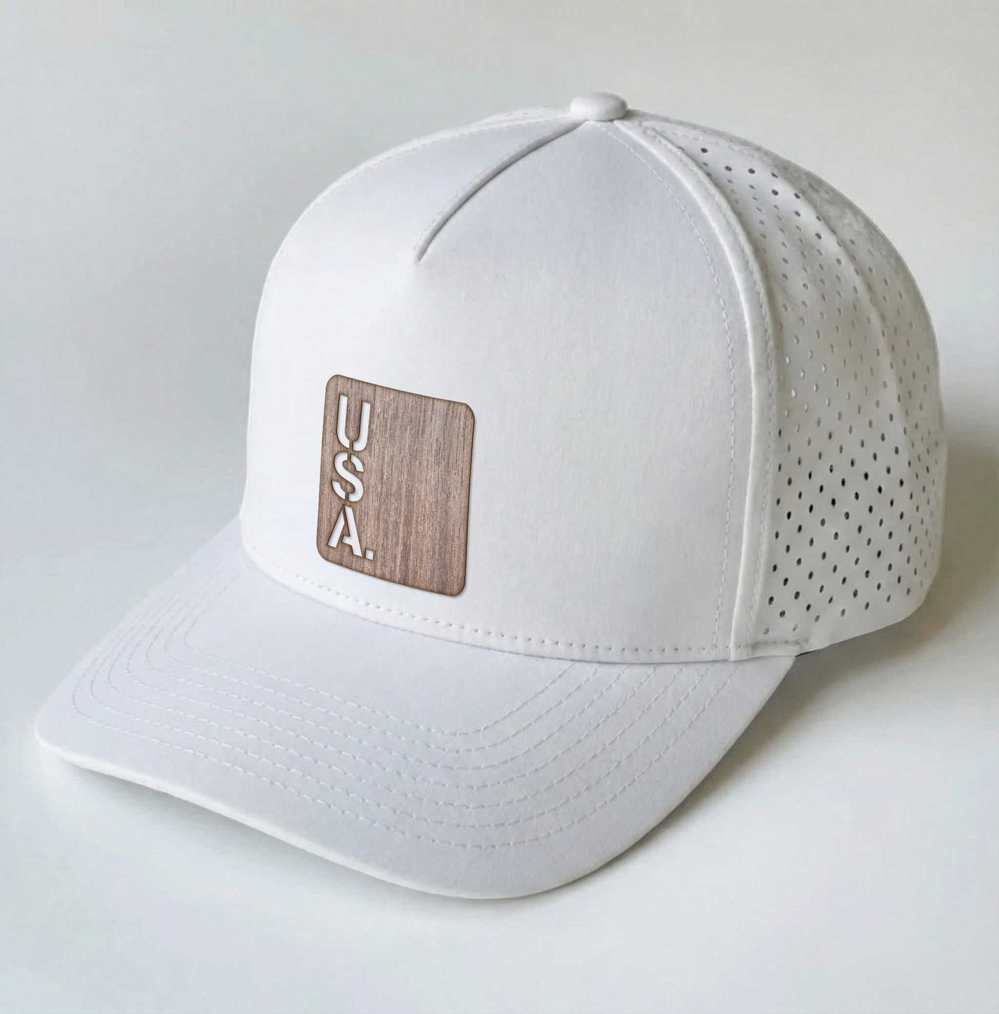 USA Real Wood Patch Hat