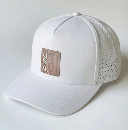 USA Real Wood Patch Hat